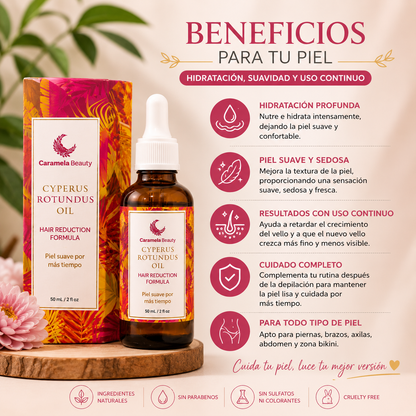 🌿 Cyperus Rotundus Oil – Aceite corporal para después de la depilación
