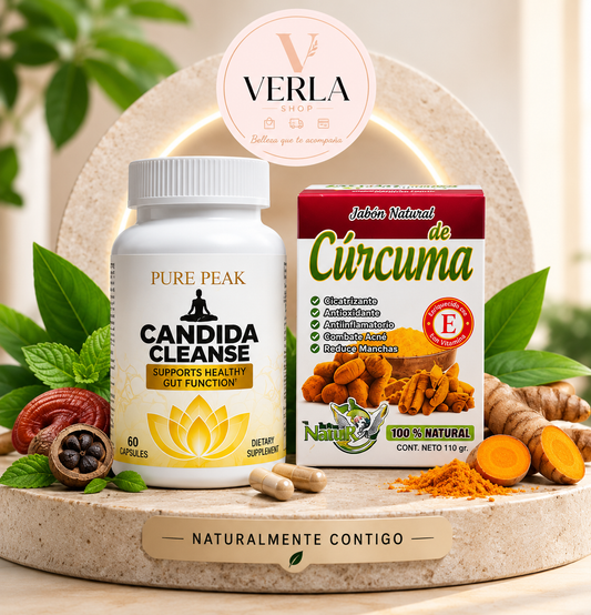 Candida Cleanse – 60 Cápsulas + Jabón de Cúrcuma GRATIS 🎁